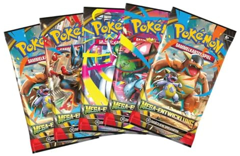 Pokemon Mega Entwicklungen 5 Booster Packs - Deutsch NEU & OVP und BB-Toy-Trades-Toploader
