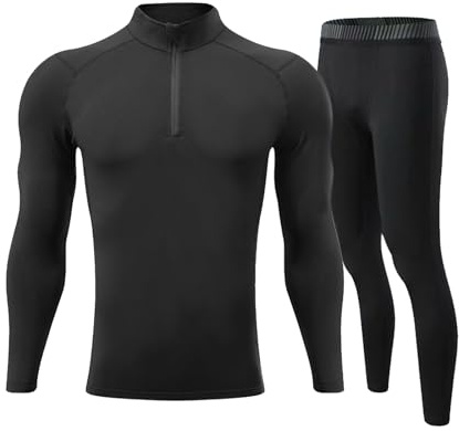 Thermounterwäsche für Herren Lang Thermo Unterwäsche Herren Winter Set, Funktionsunterwäsche Langarm Sport - Thermooberteile und Thermounterhose - Sportunterwäsche warm Weiches Stretch Thermals
