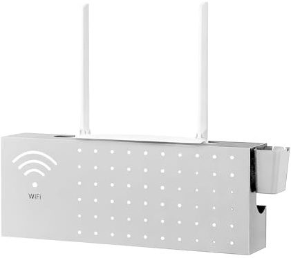 Générique Cache Boîtier Routeur, Organisateur Murale en Acier Carbone, Boîte De Stockage pour Routeur WiFi, pour Organisation Câbles Réseau, Protection Prises pour Salon, Télévision Et