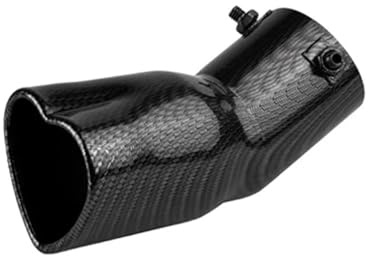 Silenziatore 1 pezzo universale in acciaio inox a forma cuore tubo piegato gola di coda 63 mm/2,5'' tubo di scarico marmitta punte marmitta auto Tubo scarico modificato(Fibra di carbonio)