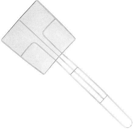 Beavorty Colino Quadrato in Acciaio Inossidabile per Filtro Olio Paletta a Rete, Utensile Cucina Resistente per Fritti, per Casa, Ristoranti e Feste, Impugnatura Antiscottatura Robusta