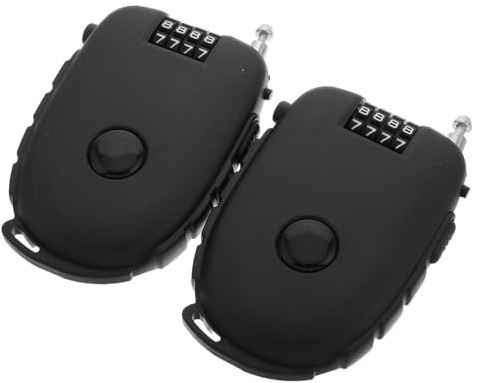 UTHCLO 2pcs Portable Retractable Steel Cable Bike Locks Lightweight Extendable Wire Combination Padlock for Strollers and Helmets Security Outdoor Cycling Accessories