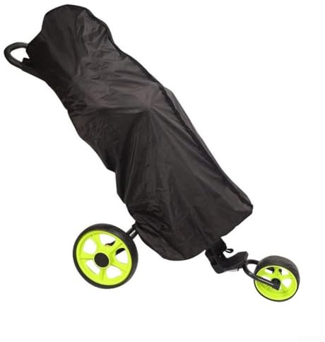 Copertura antipioggia per sacca da golf, impermeabile, in tessuto Oxford Dacron, con chiusura a coulisse, per borse da carrello, protezione da pioggia, neve, polvere, UV, nero, 30 x 62 x 130 cm