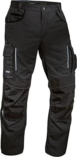 Uvex Tune-Up Men's Long Work Trousers - Robust Men's Work Trousers with Knee Pad Pockets - 35% Cotton - Black - 50