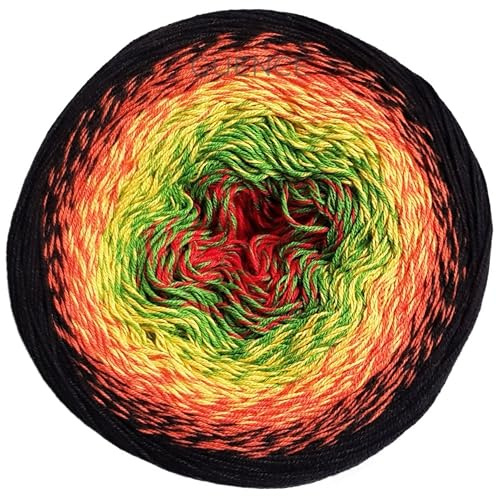 Yarn Art, Filato Flowers, Filato per uncinetto, 55% cotone, 45% acrilico, 250 g, 1000 m, multicolore, filato per uncinetto arcobaleno, primavera estate, matassa di filo sottile sport 2 (267)