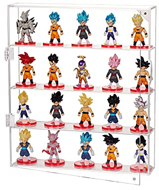 AITEE Acrylic Display Case for Mini Funko Pop Figures, Clear Wall Mounted or Desktop 4 Layer Storage Box Cabinet Organizer for Mini Toys, Collections or Stone