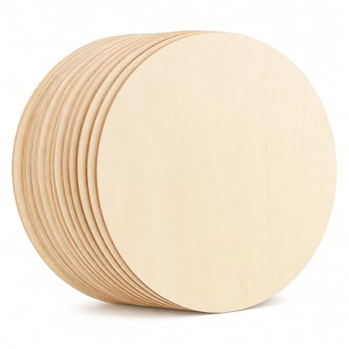 STARVAST 50 dischi di legno grezzo naturale, fetta di legno 15 cm con spessore 3 mm, tondi di legno per arti e mestieri, decorazioni natalizie, artigianato fai da te, 6 pollici