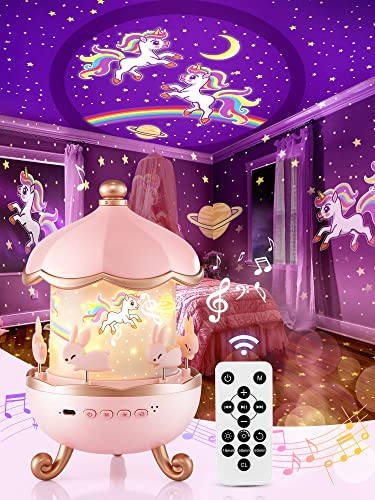 Proiettore Stelle Soffitto Bambini, 10 Musica+315 Modalità+15 Films Proiettore Soffitto, 360°+Telecomando Proiettore Bambini, 1200mAh Luce Notturna Bambini Stelle Luminose Cameretta Regalo Natale