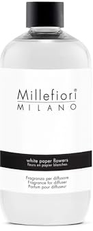 Millefiori Milano Refill Nachfüllflasche für Duftdifussor mit der Duftnote White Paper Flowers 500ml, 7REWF