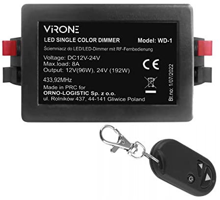 VIRONE WD-1 Variateur de Lumiere LED 12-24VDC RF avec Télécommande