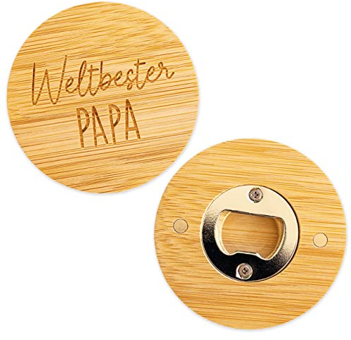 Papierdrachen Flaschenöffner aus Holz mit Gravur Weltbester Papa - zum Vatertag - originelles Geschenk für Papa, Opa - Vatertagsgeschenk