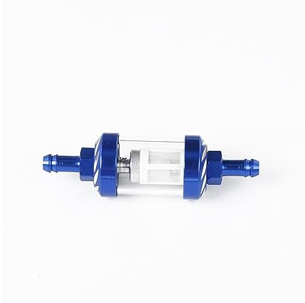 VrAre Motorrad Filter Für Aluminiumlegierung Glas Motorrad Kraftstoff Benzin Ölfilter Moto Zubehör (Color : Blue)