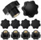 HSEAMALL 10 pièces écrou étoile M10 écrou papillon bouton de serrage filetage intérieur filetage plastique tête étoilée pour machine-outil, noir