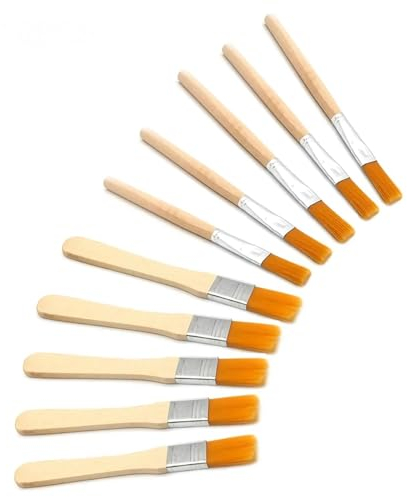 10pcs Professional Wooden Handle Paintbrush Set,Artist Childrens Flat Paint Brush Painting Tools for Paint, Dust, Acrylic,Watercolor,Keyboard Cleaning,Glue and Home DIY