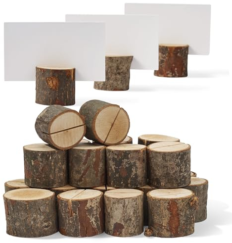 THE TWIDDLERS - 50 Porta-Nombres Rústicos de Madera de Pino y 50 Tarjetas de Mesa para Bodas y Eventos - Paquete de 100