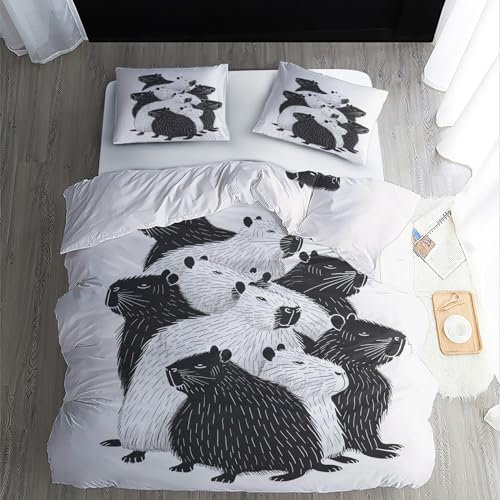 Beaver Duvet Cover Cot Bed Bedding Sets 2 Piece - Ultra Soft Brushed Microfibre Quilt Cover 120x150 and 1 Pillowcase 40x60 - with Zipper Closure - K&Q414