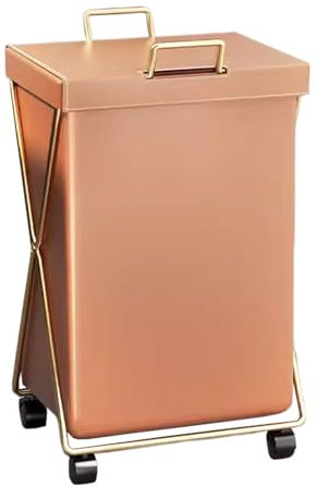 Wäschekorb Faltbar Wäschekorb mit Beinen und Staubschutzhülle X Förmiger Faltbarer Wäschetonne für Wohnzimmer, Schlafzimmer, Waschküche(Brown)
