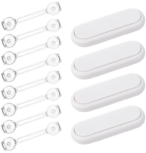 ZKGYUS 12 PCS Cerraduras de Seguridad para Niños, Seguridad Puertas Niños, 8 Transparent und 4 Blanco, Cerraduras para Bebé, Erradura de la Puerta BebéUtilizado en Refrigeradores y Baños