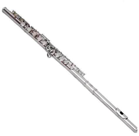 Querflöte 16/17 Geschlossene/offene Löcher C-Taste Flöte Vernickelte Kupfernickel-Flöte Mit E-Taste(16 Nickel)