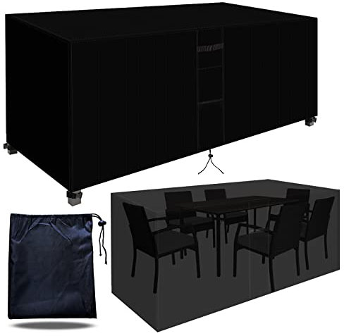 Housse de protection imperméable pour meubles d'extérieur pour canapé d'angle de jardin 170 x 94 x 70 cm, tissu Oxford 420D très résistant, anti-UV, indéchirable, ruban adhésif imperméable, grille d