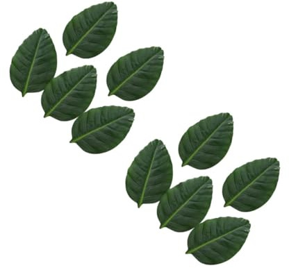 Cabilock 2 Ensembles Feuille De Bananier Simulée Décoration De Plantes Art Topiaire De Plein Air sous-Verres De Feuilles UV Lumières Extérieures Lavable Boire Faux Bande Green 5 Pièces * 2