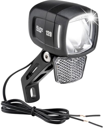 E-Bike LED Fahrradlicht Vorne, 120 LUX StVZO Zulassung Frontlicht, Fahrradlicht mit Reflektor, Fahrrad Scheinwerfer, Fahrradlampe Frontlicht für E-Bikes