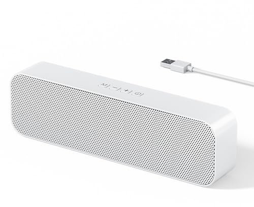 KASOHQEE USB Computer Speakers,Wired PC Speaker for Desktop, Mini Laptop Speaker with Stereo Sound,Bluetooth,Loud Volume,Plug and Play,Suitable for Online Meetings/Classes,Personal Music