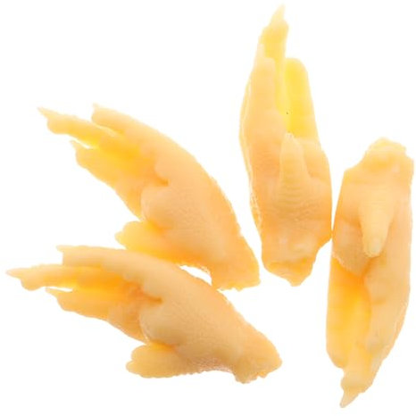 Vaguelly 4pcs Realistic Fake Chicken Feet Food Props Pvc Imitation Poultry Simulation Model Set for Boys and Girls Party Photography Home Decoration