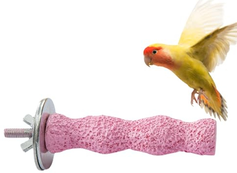 Ständer – Kalzium Mineralstein, Vogelspielzeug Zähneputzstein | Mittelgroßer Schleifstein Rauer Textur, Natürlicher Schnabelschleifer Zur Schnabelpflege Für Sittiche, Nymphensittiche, Aras