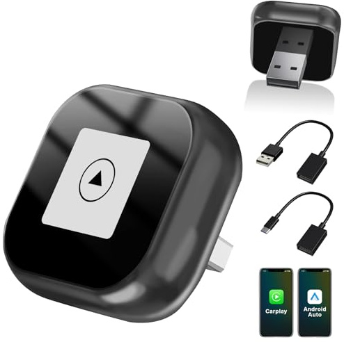 Wireless und CarPlay Adapter, Schnelles Konvertieren von Wired CarPlay, Plug and Play, Auto-Verbindung, Mini & Stabil für iPhone und Android (Grau)