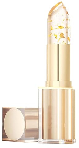 Lipstick Color Changing for Personalized Color,Gold Foil Crystal Ph Lipstick Moisturizing Hydrating High Pigted Smooth Texture Makeup Gift
