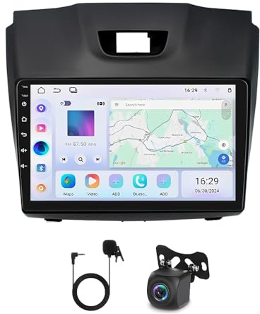 4+64G Android 14 for Isuzu D-Max 2012-2019 Radio Upgrade, 9 inch Touch Screen Stereo MU-X 2015-2017 Radio Head Unit Bluetooth with Carplay Android 2 Din Radio GPS Navi FM RDS AHD Backup Camera SWC