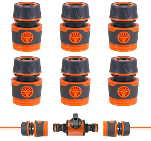 Lot de 6 raccords de tuyau 1/2 - Robustes - Pour outils de jardin, agriculture, pelouse, système d'irrigation de jardin