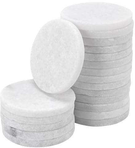 CHIHEUNG Lot de 20 galets blancs de 5,1 cm pour peinture, pierres rondes pour peinture, galets plats et lisses pour loisirs créatifs