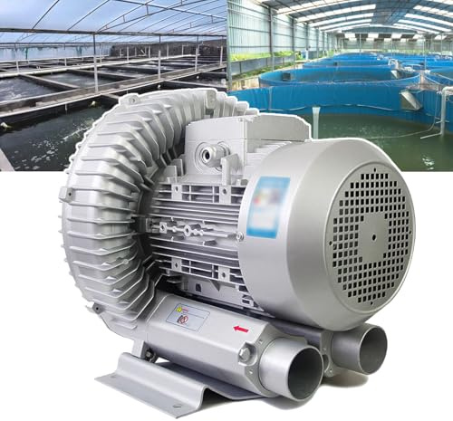 Soplador regenerativo de 250 W - Bomba de aire de alta eficiencia para acuarios, hidroponía, estanques y tanques sépticos - 0.34HP Sistema óptimo de aireación y circulación de agua