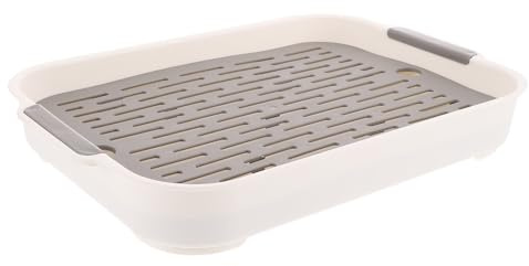 JOINPAYA Kaninchenstreubox aus Pp mit Rutschfestem Boden und Erhöhtem Zaun Rechteckige Hasentoilette für Kleintiere Wie Meerschweinchen und Kaninchen Feststehende Reinigungslösung