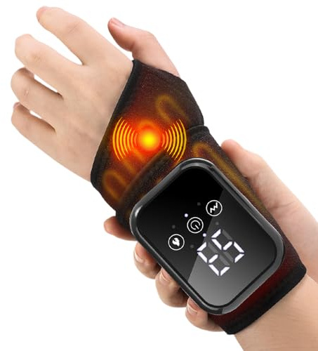 Bohany Banda calefactora para manos – Masajeador de mano de 3 niveles inalámbrico ajustable, banda eléctrica muñeca | Invierno Oficina Bienestar Trabajo Deportes Spa Navidad Recuperación