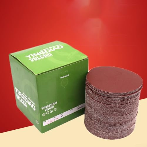 Eawfgtuw Lot de 100 disques abrasifs de 10,2 cm pour meuleuses d'angle avec grain 80-800 en oxyde d'aluminium et tampon de support pour polissage du bois et du métal