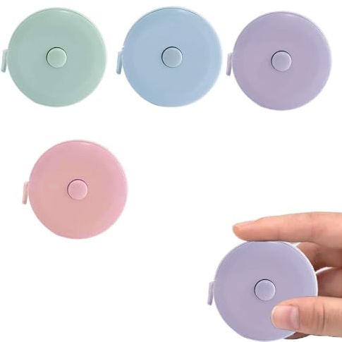 CQXSYTBN Cintas métricas retráctiles de 2 m, Set de 4 Unidades en Colores diferenciados para medir Cuerpo, Costura, Manualidades y tareas de medición Diaria