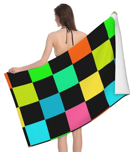 Handtücher Kombinationsraster Duschtuch Bequem Handtuch Mikrofaser Strand-Tuch Für Camping Meer Sauna 80X130Cm