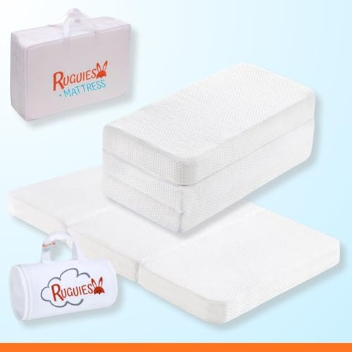 Materasso Lettino da Campeggio-Materasso Lettino 120x60X6cm per Bambino-Tappetino neonati-Materasso per Culla,Pieghevole per il Massimo Comfort-OEKO-TEX-Per Brandina da Viaggio-Rivestimento Lavabile.