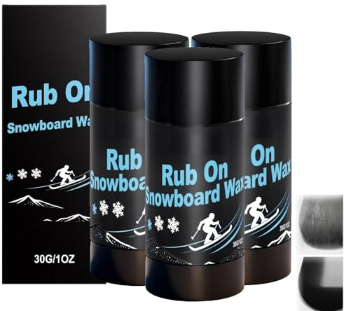 Rub On Snowboard Wax, Skiwax für Ski, Skiwachs Flüssig, Snowboard Wachs, Skitourengehen, Snowboard, Langlauf Ski und Snowboard Rennwachs zum Schutz des Ski und Snowboardzubehörs, 30g (3pc)