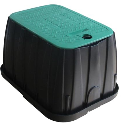 Coffret de vanne en plastique avec couvercle pour vanne d'irrigation système d'arrosage enterré boîte souterraine coffret pour compteur d'eau extérieur regard pour vanne arrosage (520x393x320mm)
