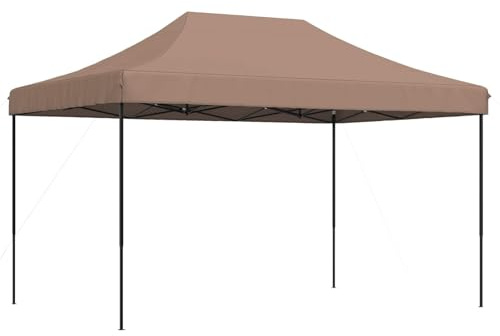 vidaXL Party Tent Folding Brown 292 x 440 x 315 cm Oxford Fabric, Garden and Terrace, Modern Event Tent, Pop-Up Canopy, Flexible Height Shelter, Quick Set-Up Outdoor Pavilion, Steel Frame