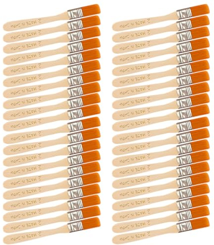 Flachpinsel Set 40 Stück 2 Zoll – Borstenpinsel mit Holzgriff für Acryl, Öl & Aquarellfarben, Lackierpinsel & Malerpinsel ideal für Basteln, Malen & Heimwerker-Projekte