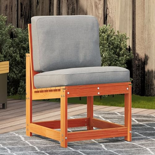 Fecpoo Trädgårdsstol furu massivt trä, vaxbrun, 50,5 x 55 x 77 cm, 1 st. – robust, väderbeständig, för utomhusbruk
