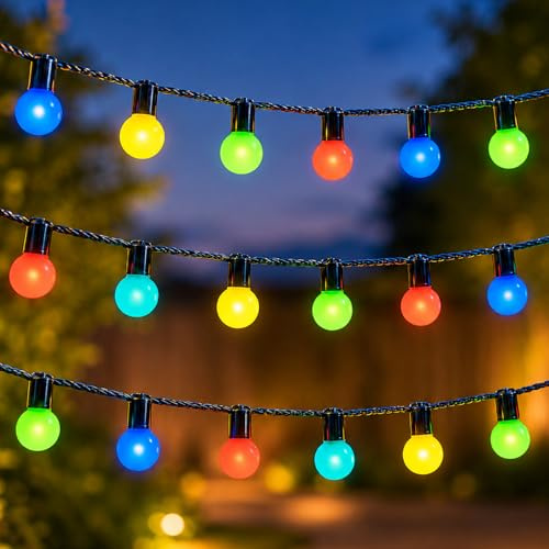 ZingBox LED Kugeln Lichterkette, 2,5 M 10 LED, Batteriebetrieben, Lichterketten Außen, Bunte Kugeln, Wasserdicht für Garten, Terrasse, Balkon, Camping, Partys