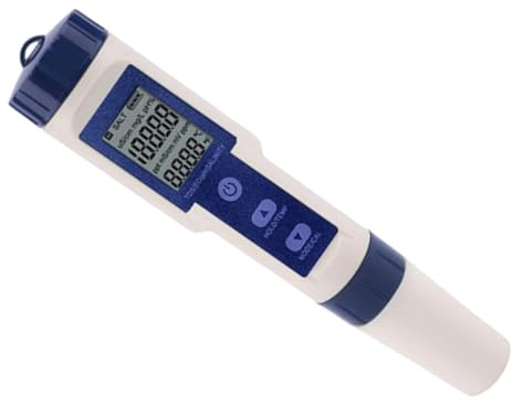 Veemoon Digitaler Salzgehaltsmesser für Meerwasser mit Kunststoffgehäuse und 3 Stück Lr44 Batterien Schneller Temperaturmessung und Präzisem Wassertester für Aquarien und Schwimmbäder