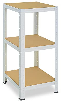 shelfplaza Home 90x45x45cm Schwerlastregal weiß mit 3 Böden x 175kg | Kellerregal · Lagerregal · Metallregal · Regale für Kellerraum · Steckregal · Abstellraum Regal
