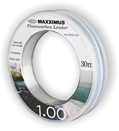 Fladen Maxximus Fluorocarbon Vorfachschnur, Fast unsichtbar, schnell sinkend, Durchmesser von 0,40mm - 1,00mm, Tragkraft 9kg - 54,4kg (0,70mm - 27,2kg - 60lb, 30)